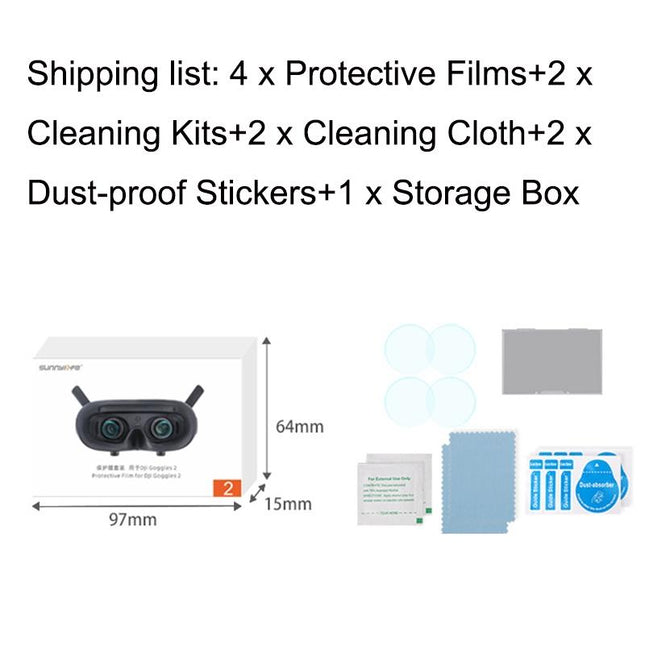 2-Pack Explosion Proof Film Glasses Protector For Dji Goggles 2