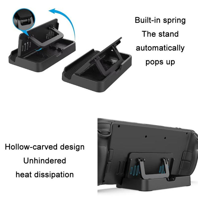 Adjustable Folding Stand + Trackpad Sticker Set For Steam Deck