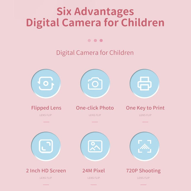 Rotating Lens Kids Digital Camera - Pink Hd Printable