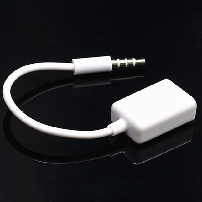 10-Piece Car Aux Audio To Usb Adapter Cable 3.5Mm 14Cm White