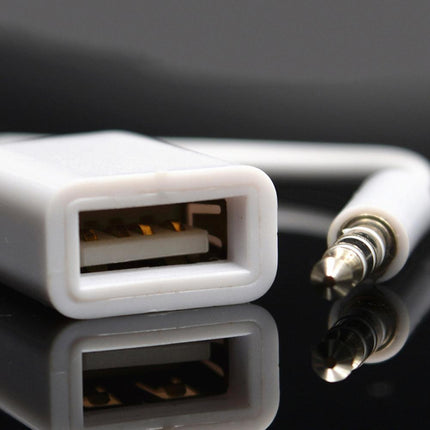 10-Piece Car Aux Audio To Usb Adapter Cable 3.5Mm 14Cm White