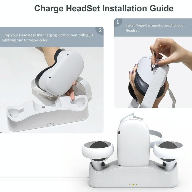 Meta Quest Magnetic Charger With Vr Grip