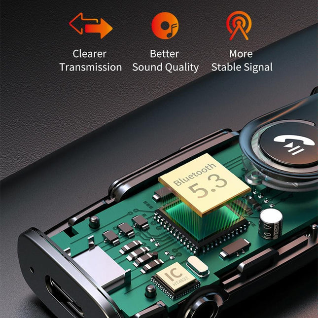 Wireless Car Bluetooth Audio Receiver 5.1 Converter - Black