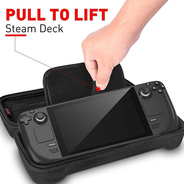 Steam Deck Handheld Console Storage Bag - Hard Eva Oxford Cloth - Black