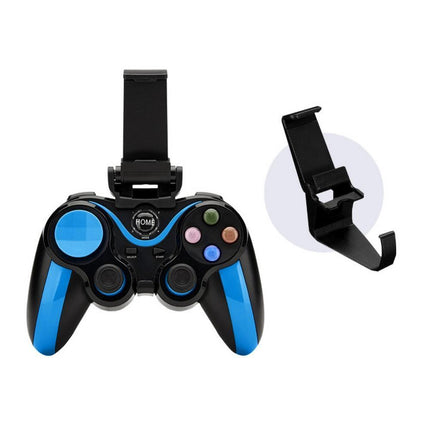 Wireless Bluetooth Game Handle For Android / Ios Phones With Holder - Blue / Black