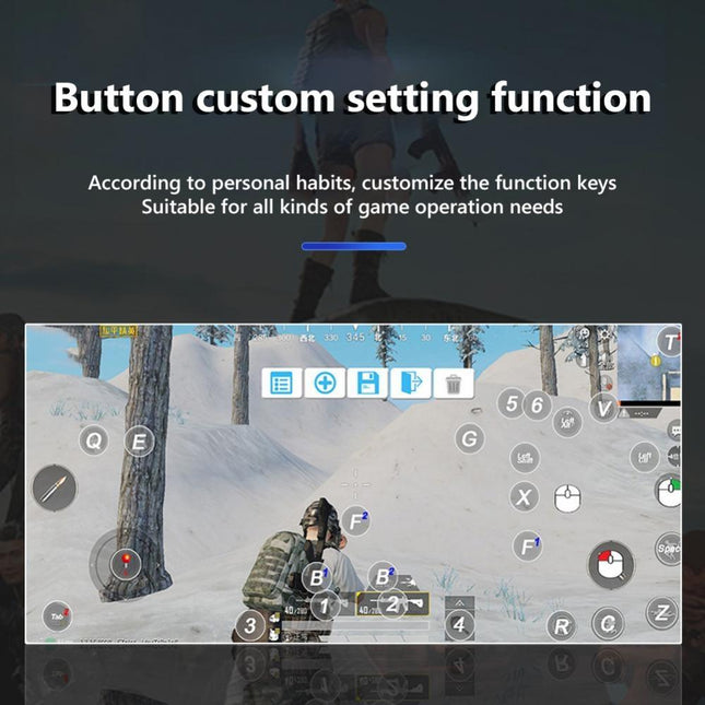 Wireless Bluetooth Game Handle For Android / Ios Phones With Holder - Blue / Black