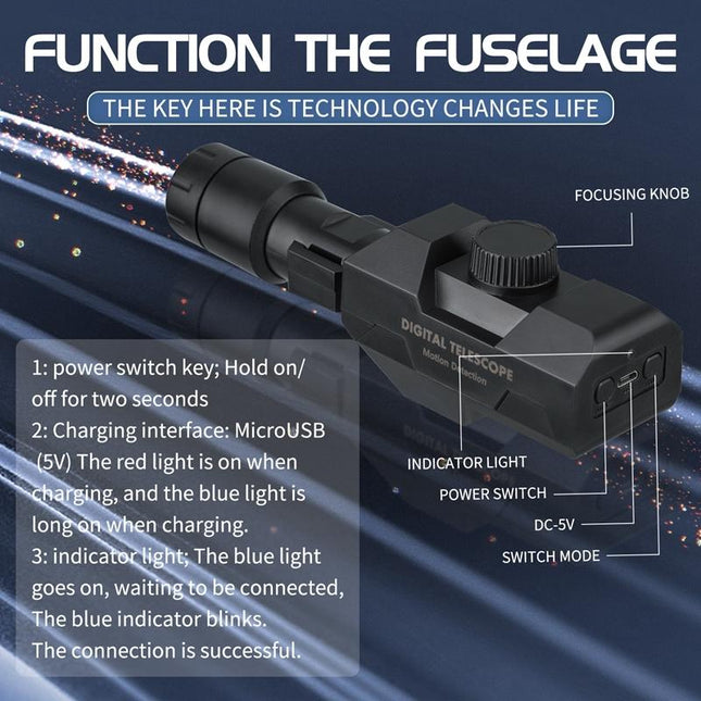 Wireless Motion Detection Monocular With Metal Tripod - 70X Magnification