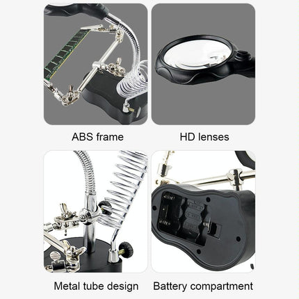Led Light Watch Repair Magnifier With Stand And Clip