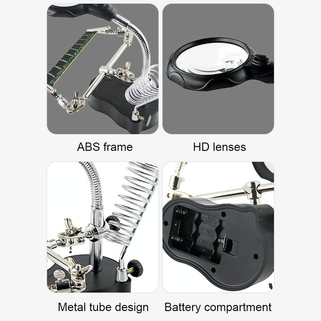 Led Light Watch Repair Magnifier With Stand And Clip
