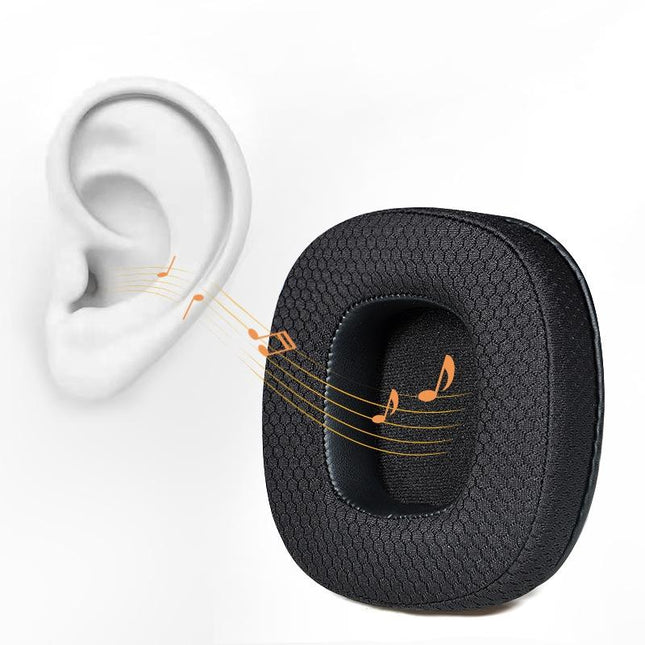Breathable Sponge Headphone Covers - Black Leather 1 Pair