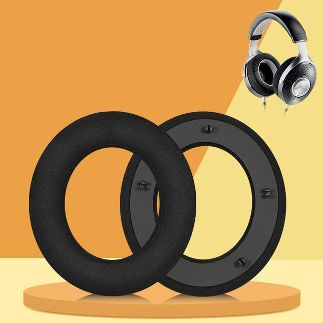 Breathable Leather Headset Cover For Focal Clear Mg Pro - Black Fiber 2 Pack