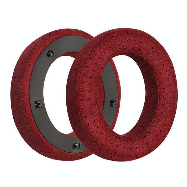 Breathable Leather Headset Cover For Focal Clear Mg Pro - Red Fiber 2 Pack