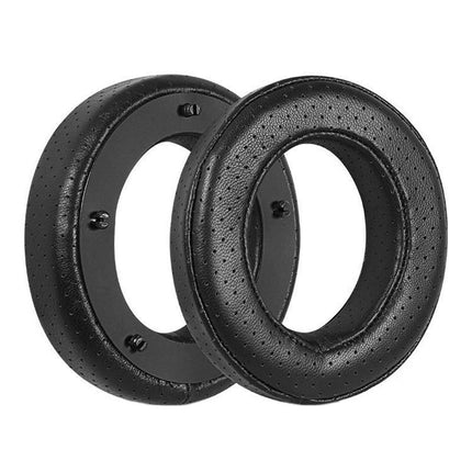 Breathable Leather Headset Cover For Focal Clear Mg Pro - Black Lambskin 2 Pack