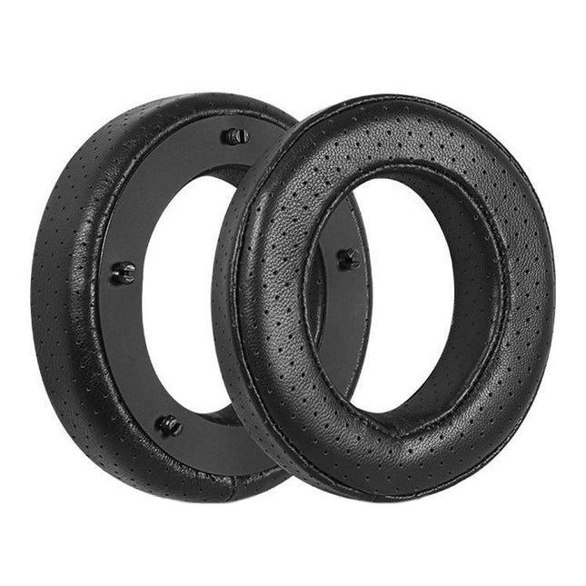 Breathable Leather Headset Cover For Focal Clear Mg Pro - Black Lambskin 2 Pack