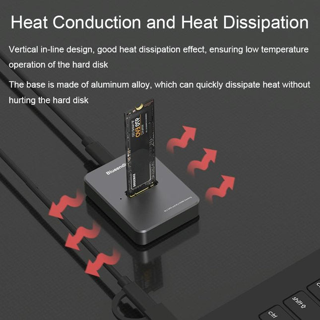 Dual Protocol M.2 Ssd Base For Sata / Nvme Drives Gray