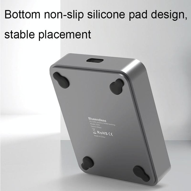 Dual Protocol M.2 Ssd Base For Sata / Nvme Drives Gray