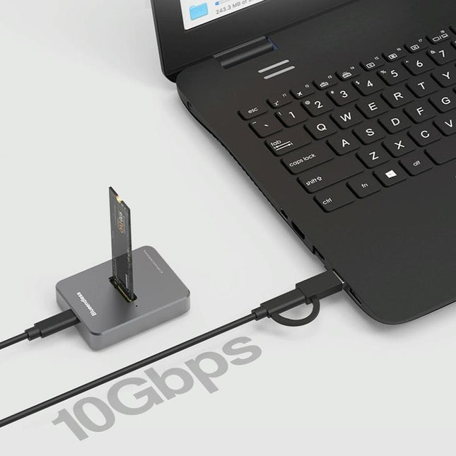 Dual Protocol M.2 Ssd Base For Sata / Nvme Drives Gray