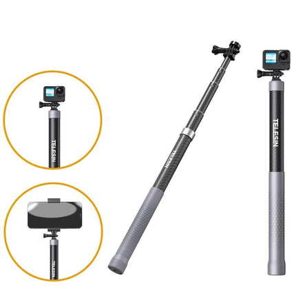 Carbon Fiber Selfie Stick For Action Cameras - 1 / 4 Screw