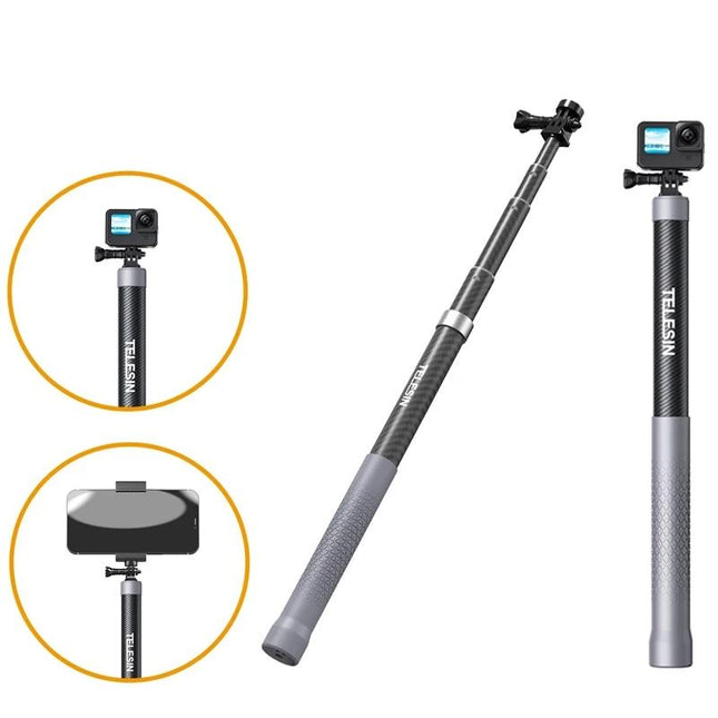 Carbon Fiber Selfie Stick For Action Cameras - 1 / 4 Screw