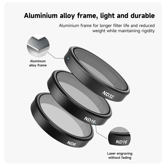 Aluminum Alloy Cpl Filter Set For Dji Action 3 / 4 Lens