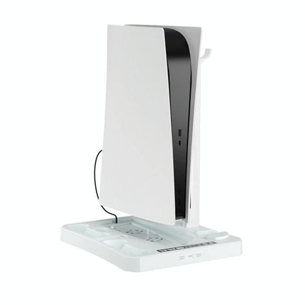 Multifunctional Cooling Base For Ps5 With Vr2 Handle Charging And Disc Storage Stand - White