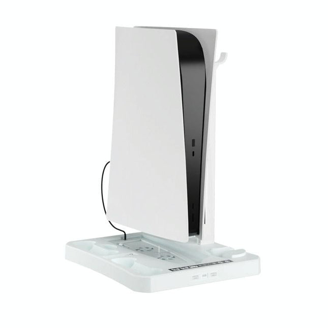 Multifunctional Cooling Base For Ps5 With Vr2 Handle Charging And Disc Storage Stand - White