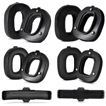 Logitech A50 Gen4 Headset Replacement Earmuffs - 2Pcs Leather & Velvet