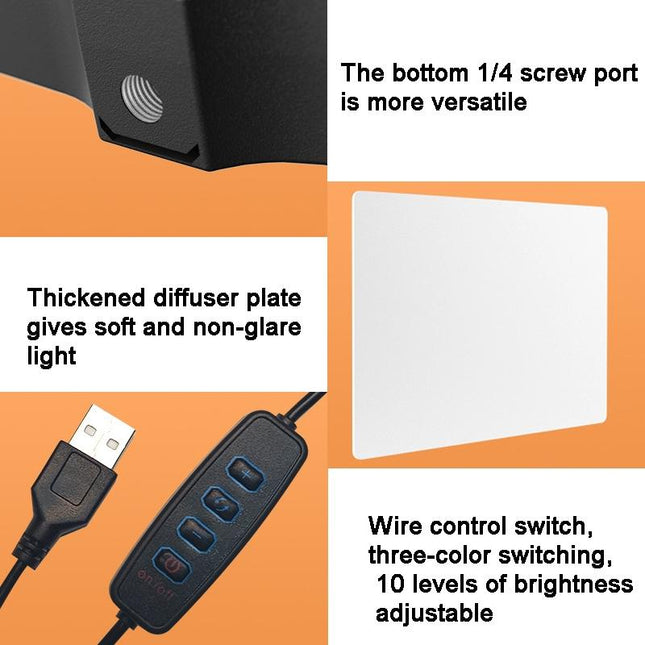 Small Tripod Live Fill Light - 10 Inch Three-Colour Temperature For Photography