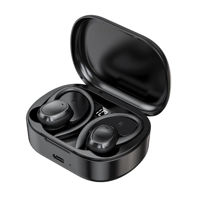 Wireless Stereo Earphones With Charging Case - Black