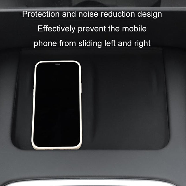 Non-Slip Silicone Wireless Charging Mat For Tesla Model 3 / Y - Black