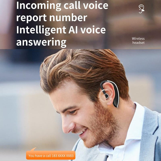 Universal Bluetooth Earphone - Single-Ear Rotating Black / White