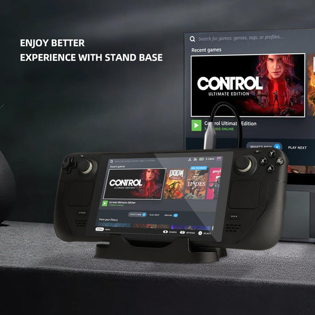 Steam Deck Console Base With Mobile Phone Bracket - Black