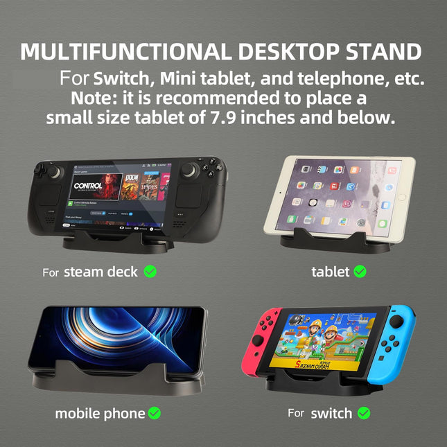 Steam Deck Console Base With Mobile Phone Bracket - Black