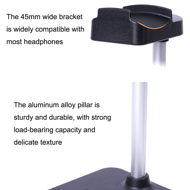 Max Hifylux Headphone Stand With Mobile Phone Holder And Storage Box - Black