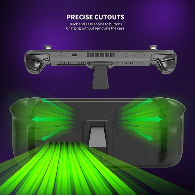 Steam Deck Protective Case & Cover Set With Bracket - Black