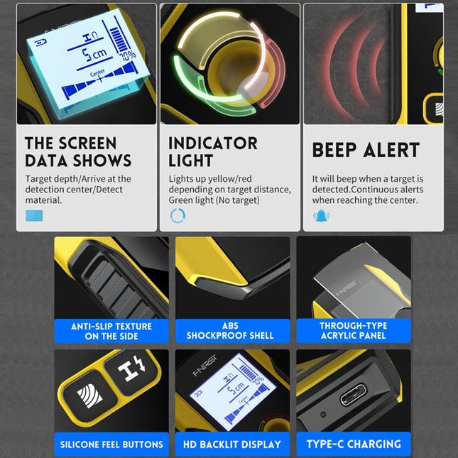 Multifunctional Wall Wire Detector - Load-Bearing Dark Line Scanner