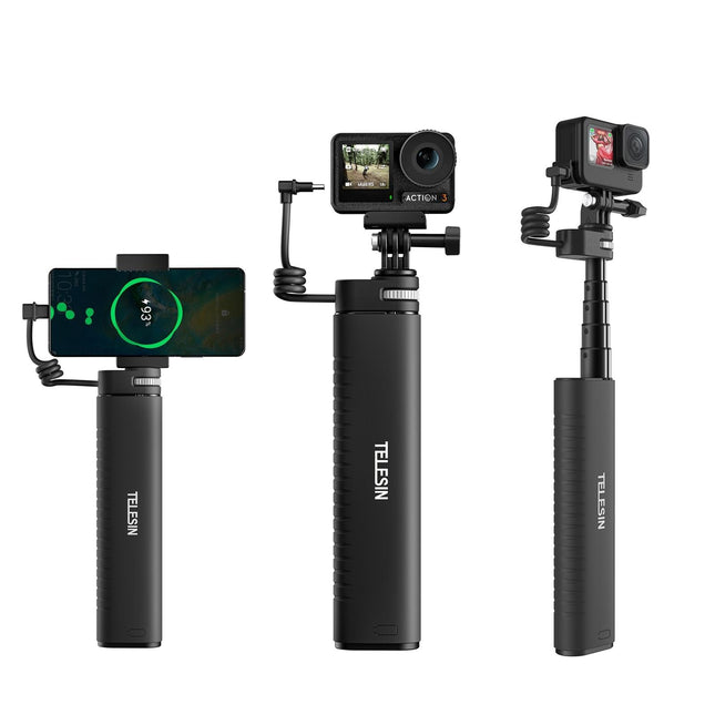 Sports Camera And Phone Selfie Stick With 10000Mah Power Bank