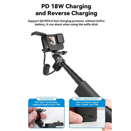 Sports Camera And Phone Selfie Stick With 10000Mah Power Bank