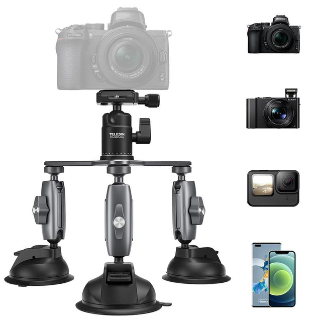 Car Mount For Action Camera With Suction Cup