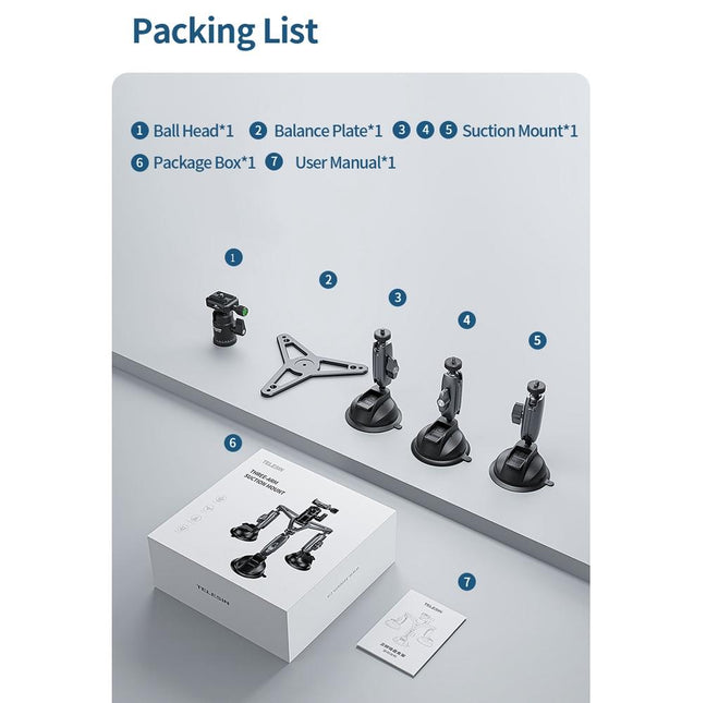 Car Mount For Action Camera With Suction Cup