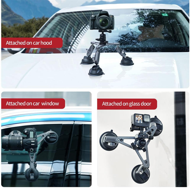 Car Mount For Action Camera With Suction Cup