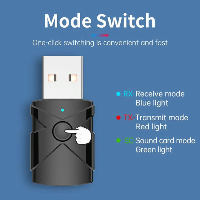 5-In-1 Usb Bluetooth 5.2 Car Receiver / Transmitter
