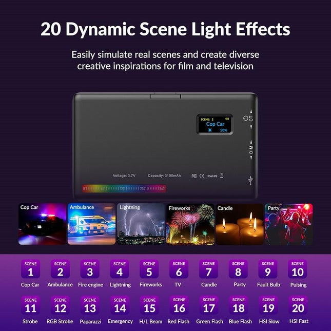 Portable Rgb Led Fill Light For Photography - Small Size