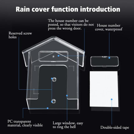 Waterproof Outdoor Doorbell Cover - Transparent Rain Protection