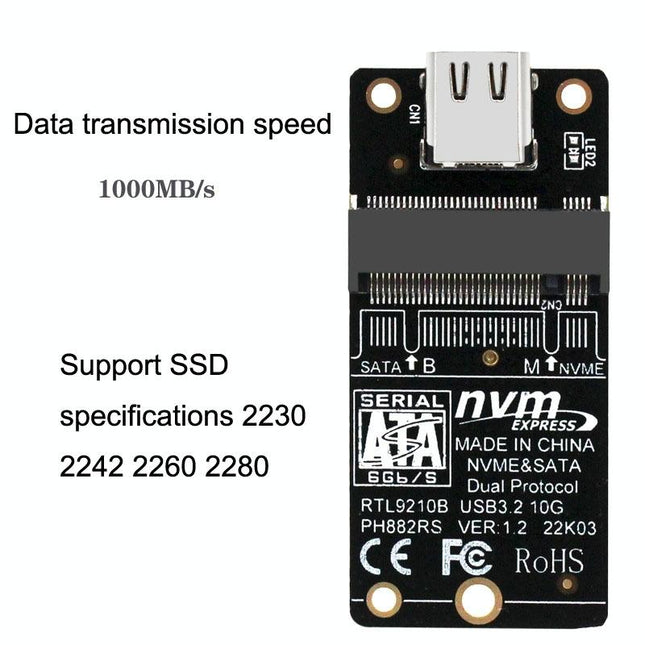 High-Speed Usb-C Nvme Transfer Adapter - 10Gbps