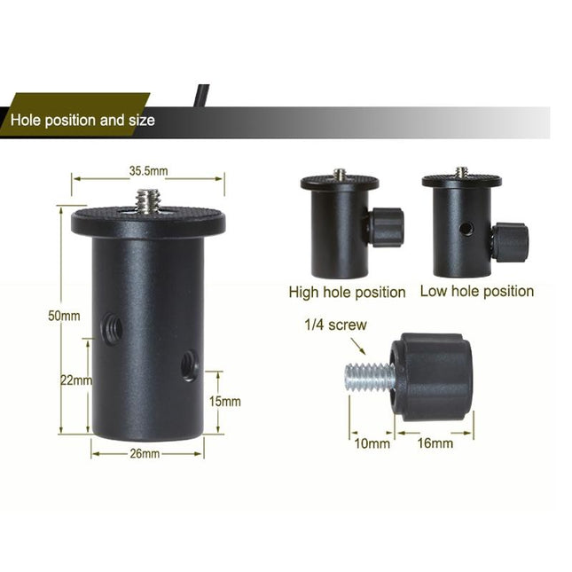 Camera Light Stand Conversion Head With 1 / 4-Inch Mount And Umbrella Holder