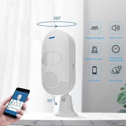 Smart Wifi Motion Sensor Alarm With Tuya App Control