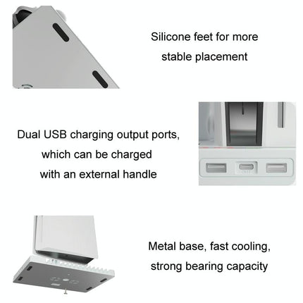 Ps5 Cooling Handle With Charging Base And Disc Storage Rack - White