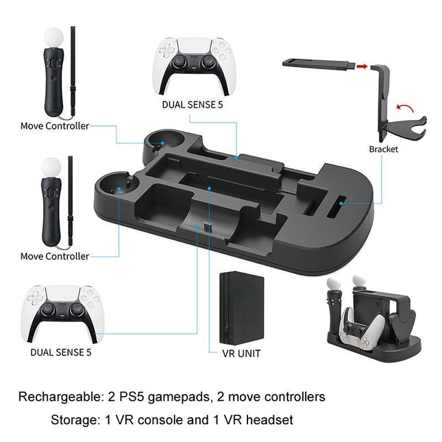 Multifunctional Ps5 / Move / Vr Charging Stand - White