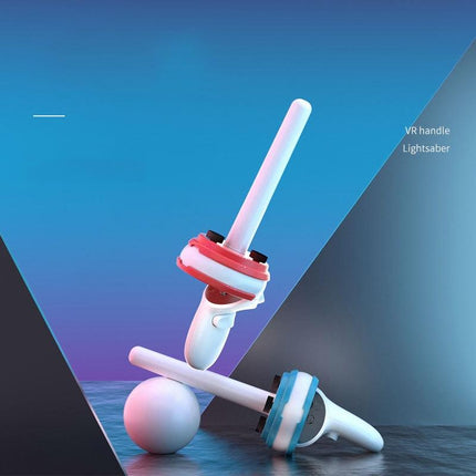 Meta Quest Handle Lightsaber Pair With Vr Motion Rhythm - Red / Blue